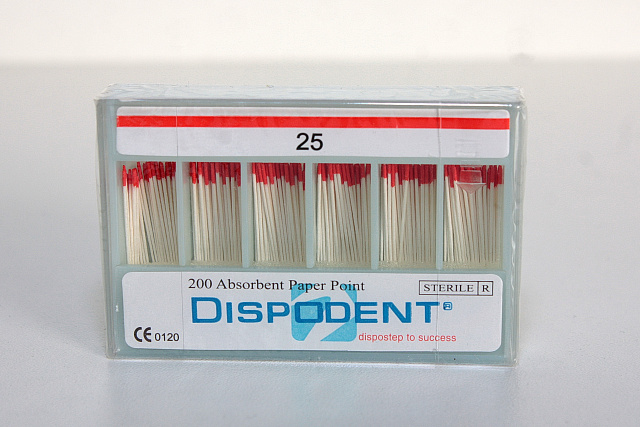 Штифты бумажные №25 (200 шт) Dispodent